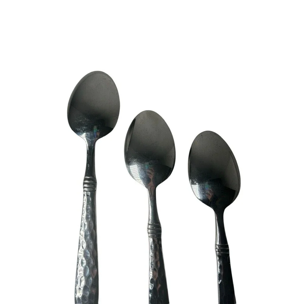 CAMBRIDGE MAJESTY HAMMERED STAINLESS FLATWARE SERVING SPOON- Hard To Find